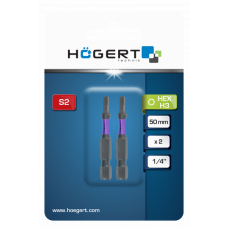 HT1S175 Бита ударная Hex H3 50мм 2 шт., HOEGERT, 5902801376832 (CN)