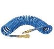 Шланг полиуретановый спиральный 5мм х 8мм х 20м с быстросъемными соединениями 1/4", 10 бар, голубой, AWTOOLS