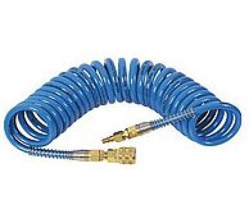 Шланг полиуретановый спиральный 5мм х 8мм х 20м с быстросъемными соединениями 1/4