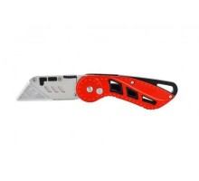 AWTOOLS Нож складной с выдвижным трапециевидным лезвием + лезвия 5шт, SK5, AW29015, 5903041036081 (CN)
