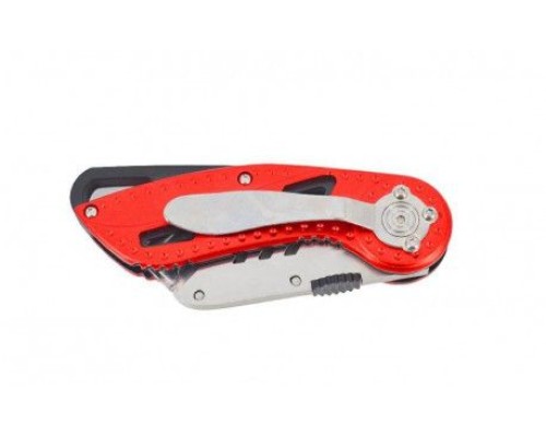 Нож складной с выдвижным трапециевидным лезвием + лезвия 5шт, SK5, AW29015 AWTOOLS