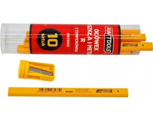 Карандаш графитный для стекла и металла, R, 175мм, желтый AWTOOLS
