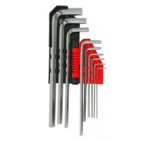 Набор шестигранников с шаром 9шт. HEX 1,5-10мм, длинные, CrV 6150 HRC 52-56, AW35010 AWTOOLS