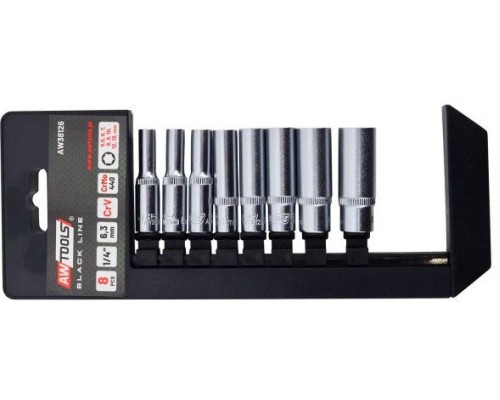 AWTOOLS Набор головок торцевых удлиненных 1/4