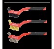 AWTOOLS  Набор мини-щёток проволочных 3шт (нейлон, латунь, нержавеющая сталь), 180мм, щетина 3 ряда 15мм
