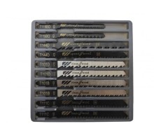 AWTOOLS Набор полотен по дереву для электролобзика, длина прибл.100/76мм, материал HCS, 10шт/набор: T144Dх2; T