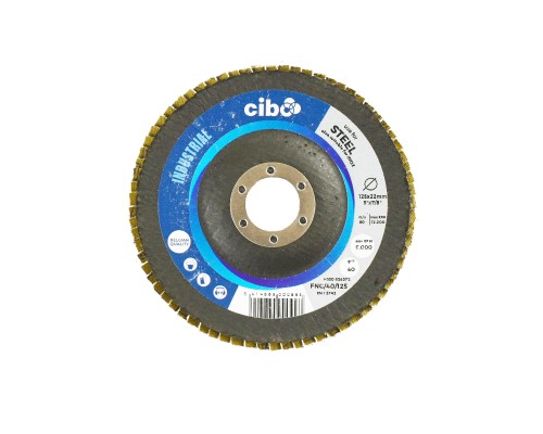 CIBO Круг лепестковый торцевой (КЛТ) Industial Ø125, P80 плоский, FNF/80/125 CIBO Круг лепестковый торцевой (КЛТ) Industial Ø125, P80 плоский, FNF/80/125