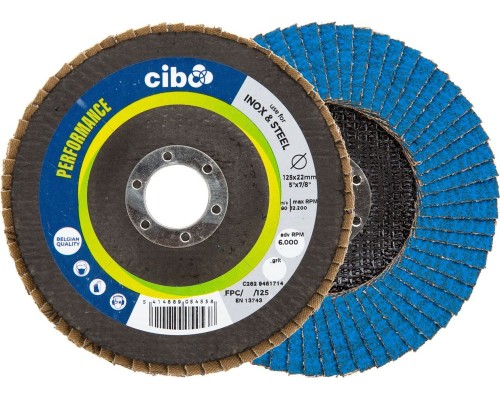 CIBO Круг лепестковый торцевой (КЛТ) High Performance Ø125, P80 конусный, FPC/80/125