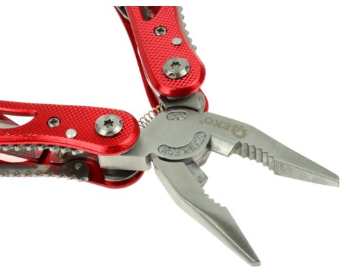 G02412 Мультитул-многофункциональный инструмент, 25 функций, нейлоновый чехол, красный, GEKO