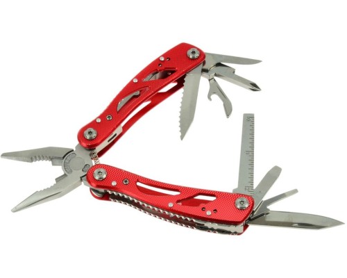 G02412 Мультитул-многофункциональный инструмент, 25 функций, нейлоновый чехол, красный, GEKO