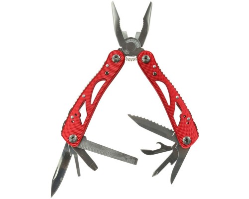 G02412 Мультитул-многофункциональный инструмент, 25 функций, нейлоновый чехол, красный, GEKO