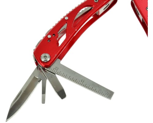 G02412 Мультитул-многофункциональный инструмент, 25 функций, нейлоновый чехол, красный, GEKO
