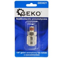 G03421 Муфта быстросъемная ("мама"), внешняя резьба M1/4 с уплотнителем, GEKO