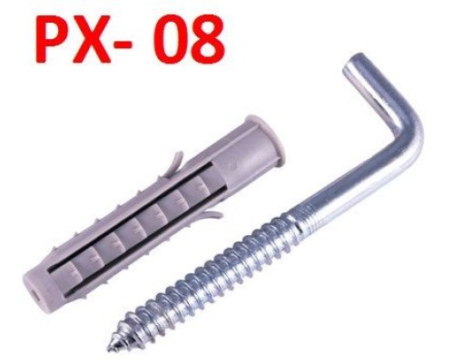 WKRET-MET Дюбель распорный универсальный полипропиленовый 8х40 с прямым крюком 4,5х50 (100шт/уп)