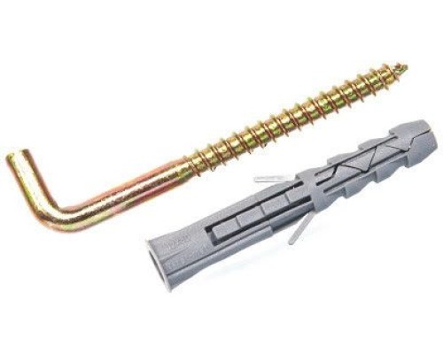 WKRET-MET Дюбель распорный универсальный полипропиленовый 8х40 с прямым крюком 4,5х50 (100шт/уп)