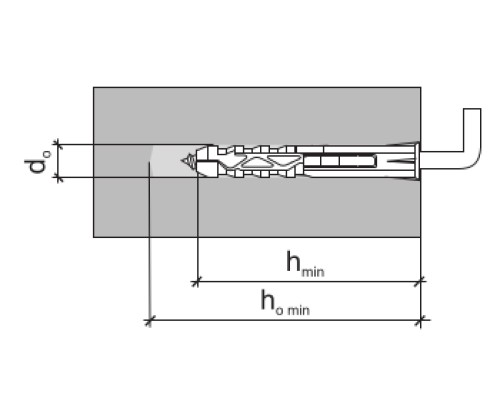WKRET-MET Дюбель распорный универсальный полипропиленовый 8х40 с прямым крюком 4,5х50 (100шт/уп)