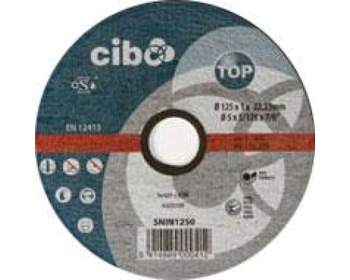 CIBO Круг отрезной абразивный Top 125 x 1,0 x 22,22, SNIN1250 CIBO Круг отрезной абразивный Top 125 x 1,0 x 22,22, SNIN1250