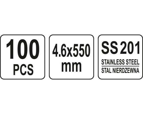 YT-70568 Стяжки (хомуты) стальные 4,6х550мм, 100 шт, YATO