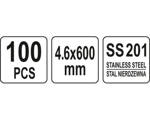 YT-70569 Стяжки (хомуты) стальные 4,6х600мм, YATO