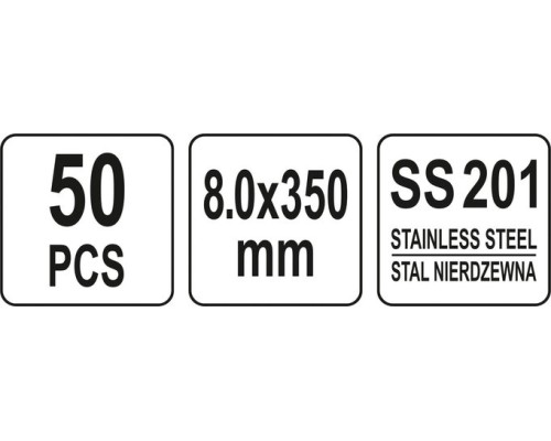 YT-70583 Стяжки (хомуты) стальные 8.0х350мм, YATO