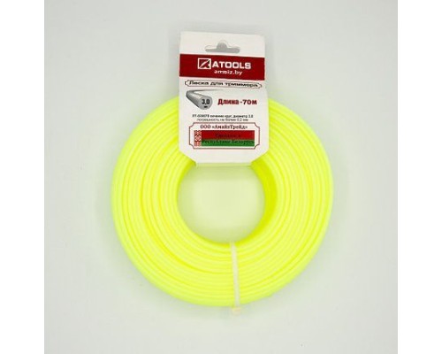 ATOOLS Леска триммерная сечение круг диаметр 3,3, бобина 70 м., ЛТ-033070