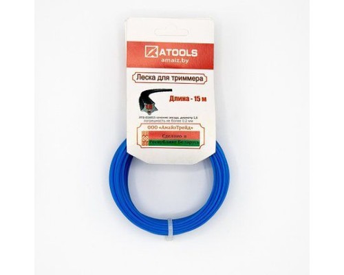 ATOOLS Леска триммерная сечение звезда диаметр 1,6 катушка 15 м., ЛТЗ-016015