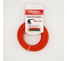 ATOOLS Леска триммерная сечение звезда диаметр 2,4 катушка 15м., ЛТЗ-024015