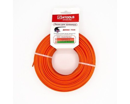 ATOOLS Леска триммерная сечение звезда диаметр 2,4, бобина 70 м., ЛТЗ-024070