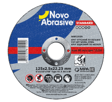 Круг отрезной по металлу NOVOABRASIVE Standard 125 x 2.5 x 22.23