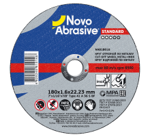 Круг отрезной по металлу NOVOABRASIVE Standard 180 x 1.6 x 22.23