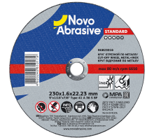 Круг отрезной по металлу NOVOABRASIVE Standard 230 x 1.6 x 22.23