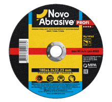 Круг шлифовальный по металлу NOVOABRASIVE Profi T1 180 х 6 x 22.23 мм