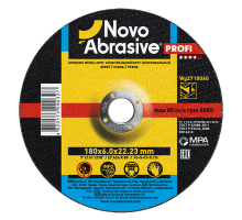 Круг шлифовальный по металлу NOVOABRASIVE Profi Т27 180 х 6 x 22.23 мм