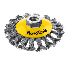 Щетка конусная NovoTools стальная проволока 100 мм M14х2