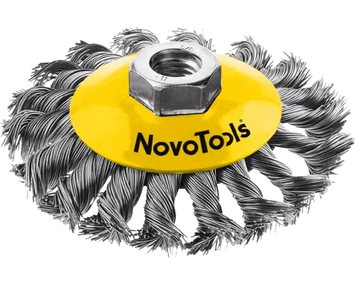 Щетка конусная NovoTools стальная проволока 100 мм M14х2