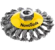 NOVOTOOLS Щетка-крацовка конусная для УШМ D-115мм, M14х2, стальная плетеная проволока 0,5мм, NTBWBB11514ST, 5060511132947 (Китай)