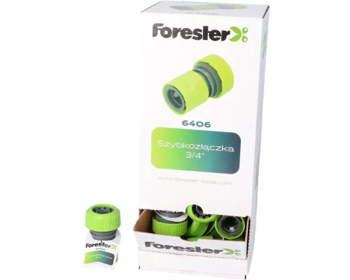 Муфта (соединитель) быстросъемная, пластмассовая для шлангов 3/4", FORESTER, F-5879, 5907078958798 (CN) Муфта (соединитель) быстросъемная, пластмассовая для шлангов 3/4", FORESTER, F-5879, 5907078958798 (CN)