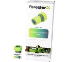 Муфта (соединитель) быстросъемная, пластмассовая для шланга 3/4", FORESTER, F-6406, 5907078964065 (CN)