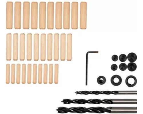 Сверла с набором соединений на шкантах  6, 8, 10мм (набор 43пр.) 