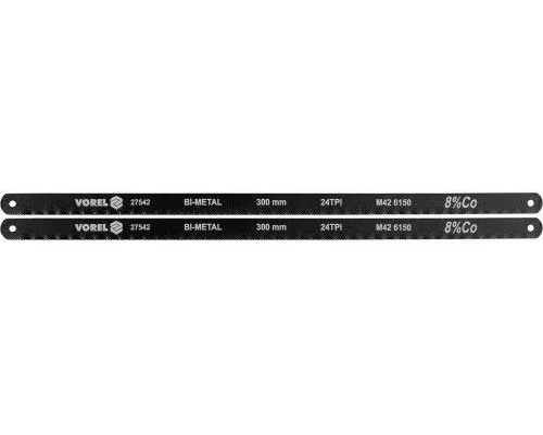 Полотно 300х12,6x0.65мм по металлу 24TPI bimetal M42 + CrV 6150 + Co 8% (2шт) 