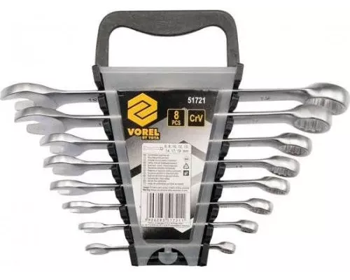 Ключи рожково-накидные 6-19мм (набор 8пр.) CrV 