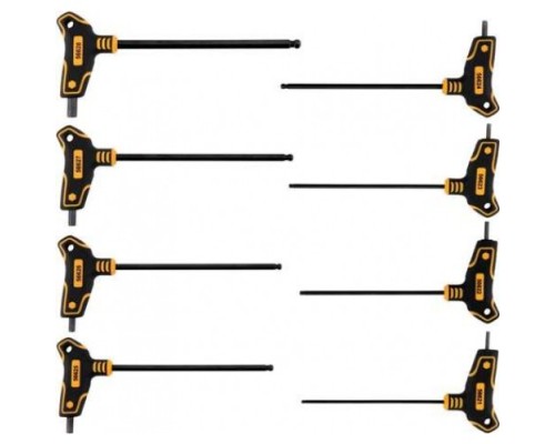 Ключи c T-образной ручкой с шариком HEX 2,5-10мм (набор 8пр.) 