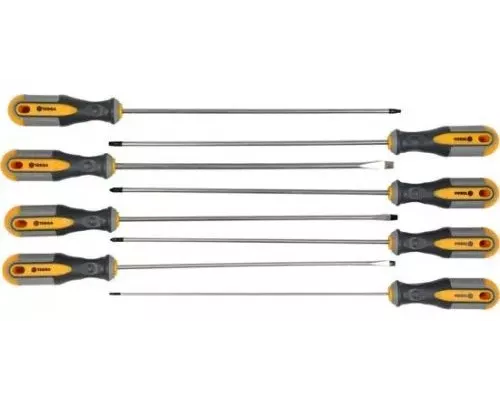 Отвёртки длинные 325мм (набор 8шт.) CrV 