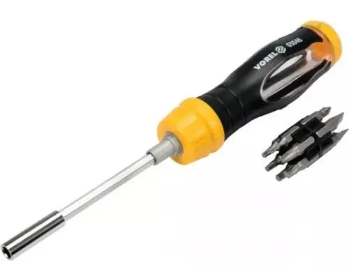Отвёртка под биты магнитная реверсивная + 12 бит CrV 
