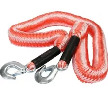 Трос буксировочный эластичный с крюками 1,5-4 метра до 3500кг "Vorel"