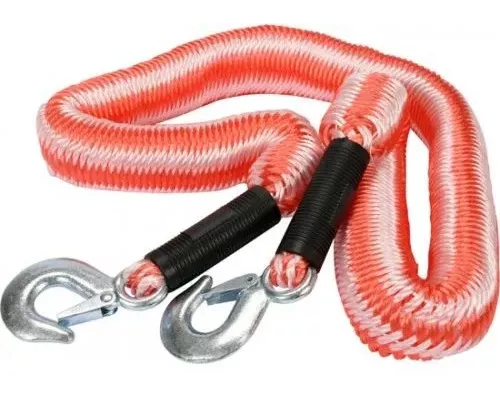 Трос буксировочный эластичный с крюками 1,5-4 метра до 3500кг 