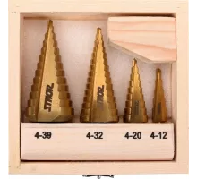 22617 Набор ступенчатых сверл по металлу 4шт, STHOR, 5906083049798 (CN)