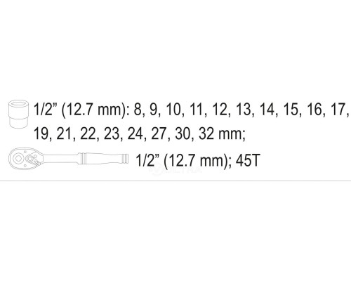  Набор инструмента (головки + трещотка 1/2