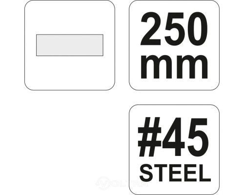  Рашпиль прямоугольный по дереву №45 250мм Yato YT-6219