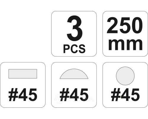  Рашпили по дереву 250мм (3шт) Yato YT-6222
